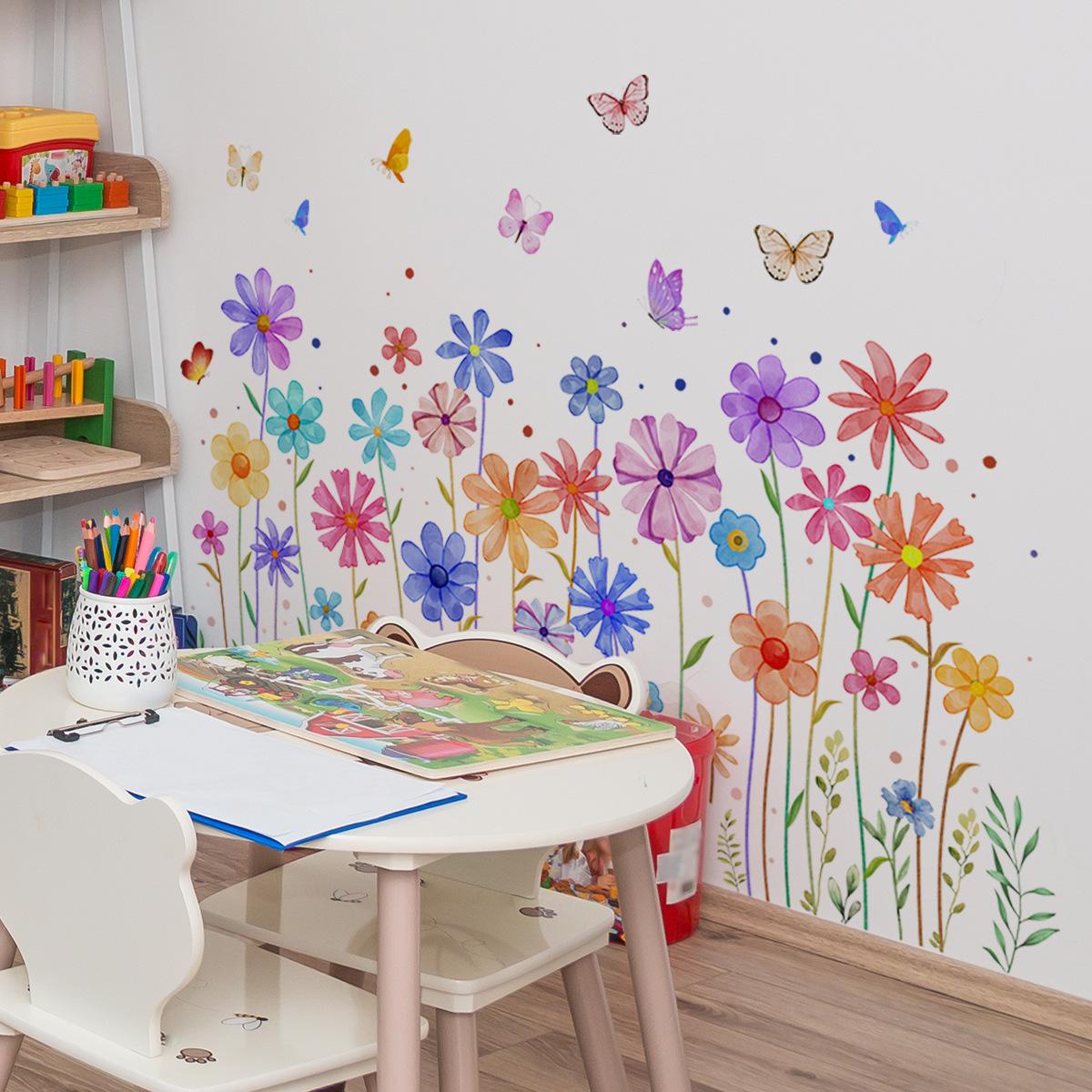 

Cartoon Pink Purple Mushroom House Cute Animal Butterfly Wall Sticker Children s Room Living Room Decorative Wall Sticker 30x60cm 2pcs