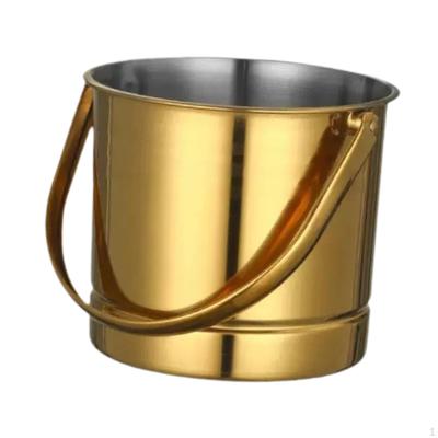 1.5L Ice Bucket Beer Holder Portable Handle Stainless Steel Drink Tub for Cocktails Home Bar