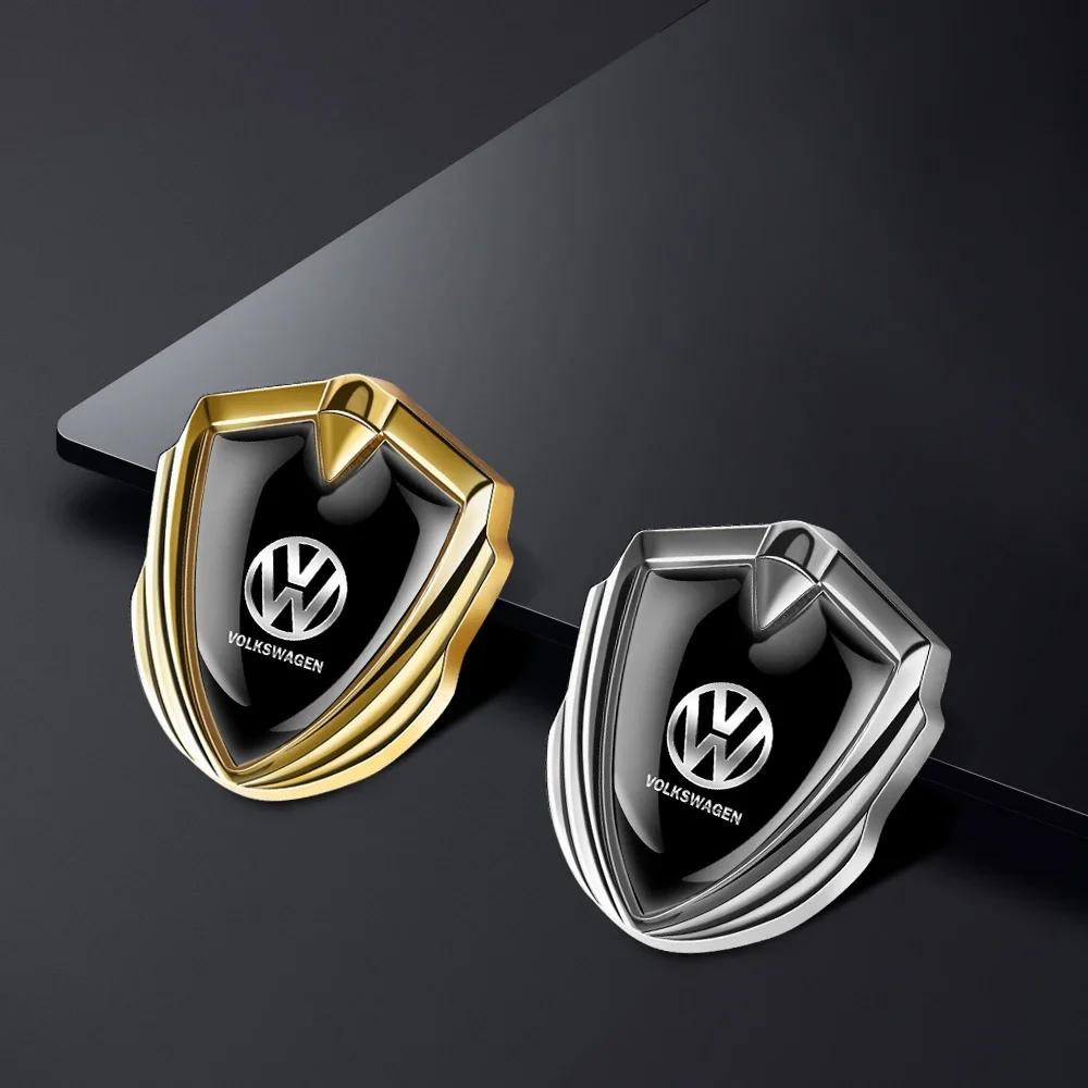 ·1pc 3D Metal Shield Car Side Fender Emblem Badge Sticker for VW Jetta Golf Beetle CC GTI R32 MK4 MK7 MK7.5 Auto Accessories