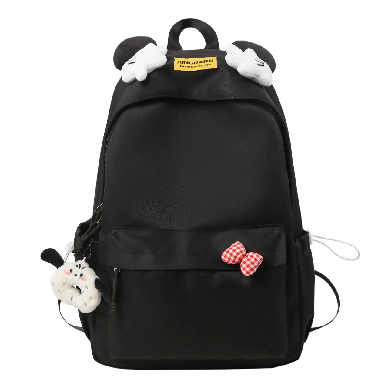 

Mori Style Cartoon School Backpack: Lightweight, Large Capacity, Cute & Versatile for Students. With Tag чорний
