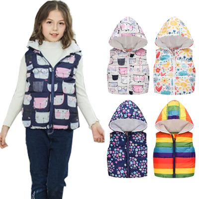 Toddler Baby Girls Winter Cartoon Windproof Coat Hooded Warm Outwear Waistcoat