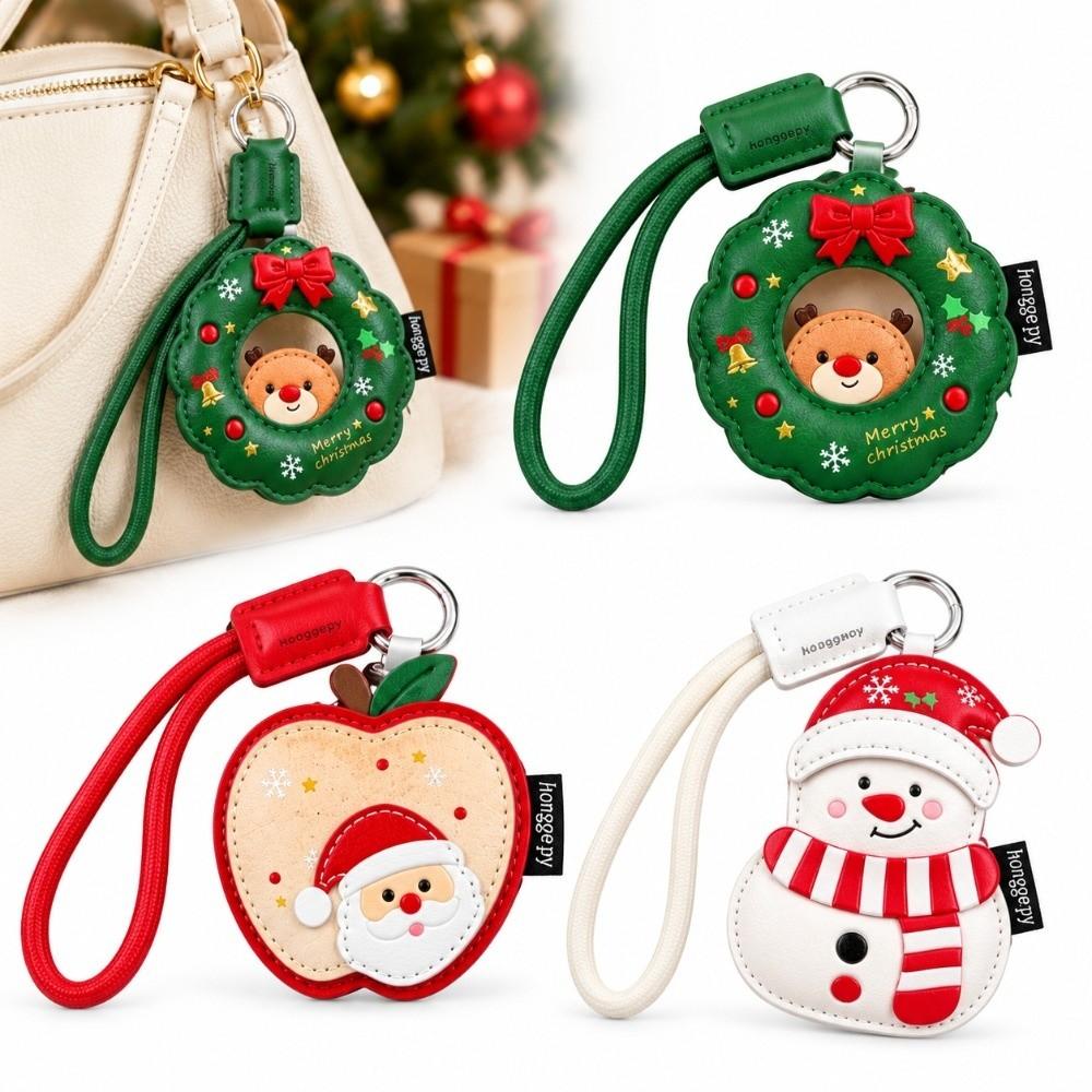 PU Leather Holiday Bag Charm Lightweight Holiday Keyring Leather Keychain Christmas Gift Exchange