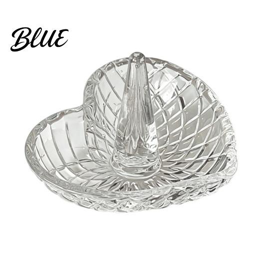 Small Ring Plate Jewelry Dish Glass Water Holder for Bathroom Ripple Elegant Clear Crystal Holder Decorative Trinket Tray Bedside
