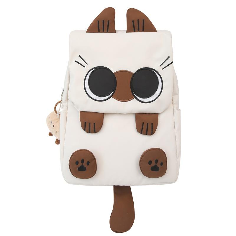 Schulranzen Süßer Siamkatzen-Rucksack Japanischer kleiner frischer Schüler-Schulranzen Bestickter lustiger Tier-Vielseitiger Freizeit-Rucksack