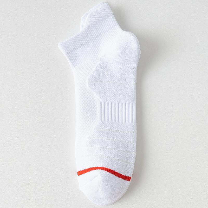 

Летние носки для бега для мужчин, короткие, с махровой подошвой, влагоотводящие и дезодорирующие, специальные мужские носки для альпинизма, спорта, баскетбола 1 pair белый