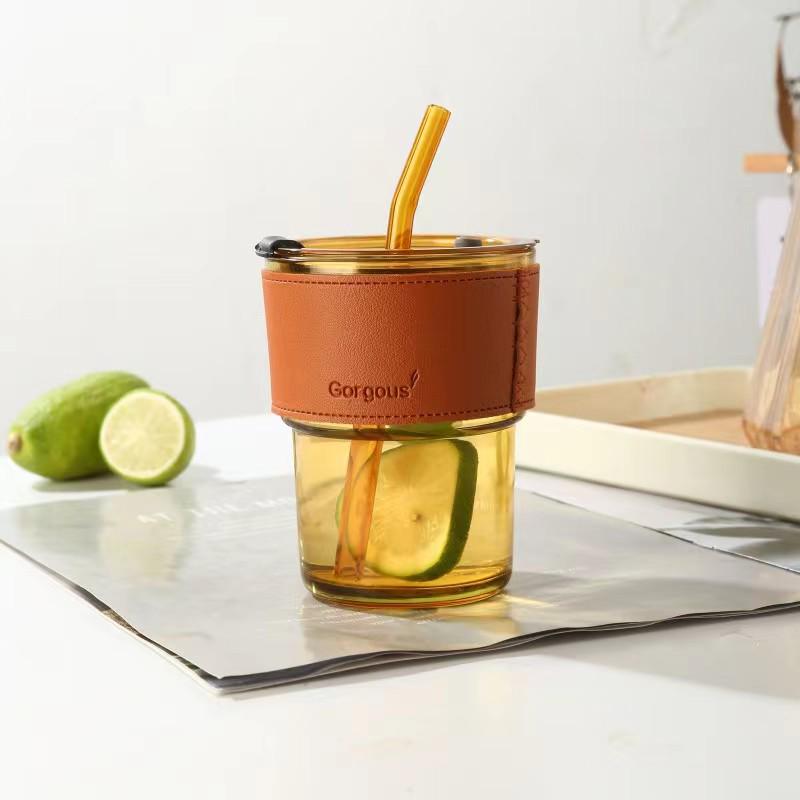 Trendy Bamboo Glass Cup: Stylish Women's Coffee & Beverage Gift