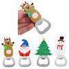 Silicone Pattern Bottle Opener Stainless Steel Beer Starter Keychain Christmas Beer Opener  Gift
