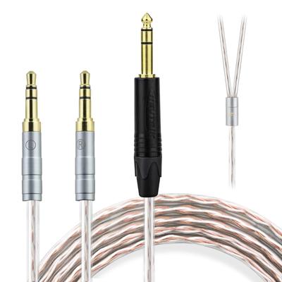 Okcsc Cabo de fone de ouvido JBX em ambas as extremidades para SONY para Hifiman compatível com HE Series HE1000 OFC 4 núcleos de comprimento Plug x2 3,5 mm Re-Cable