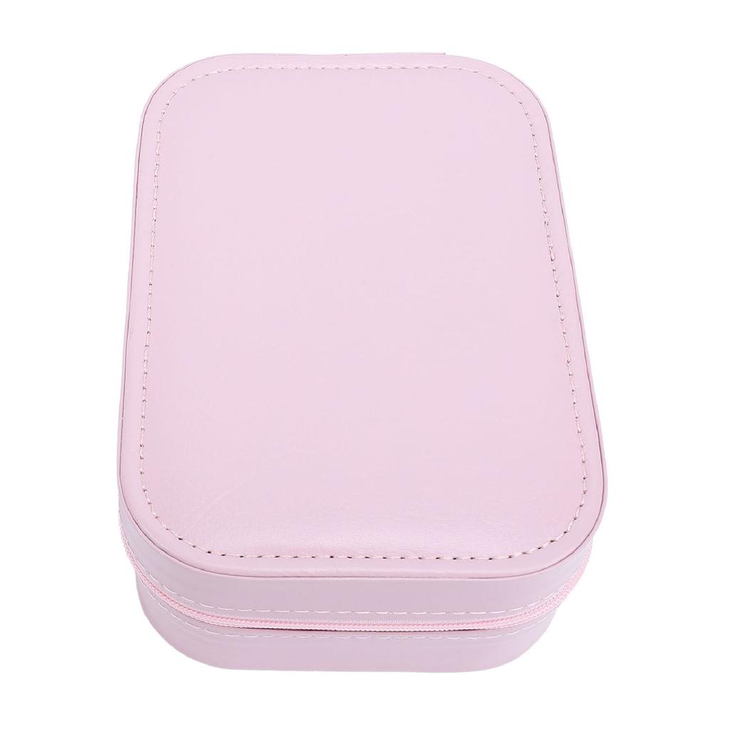 Makeup Bag with LED Mirror Jewelry Storage Box Dimmable Touch Screen Makeup Travel Lighted Case for Home Travel Pink