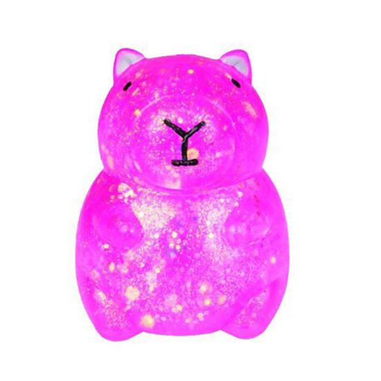 

Squeezable Capybara Stress Relief Toy Glitter Capybara Sugar Stress Ball Soft Stretchy Relaxing Animal Pinch Fidget Toy розовый