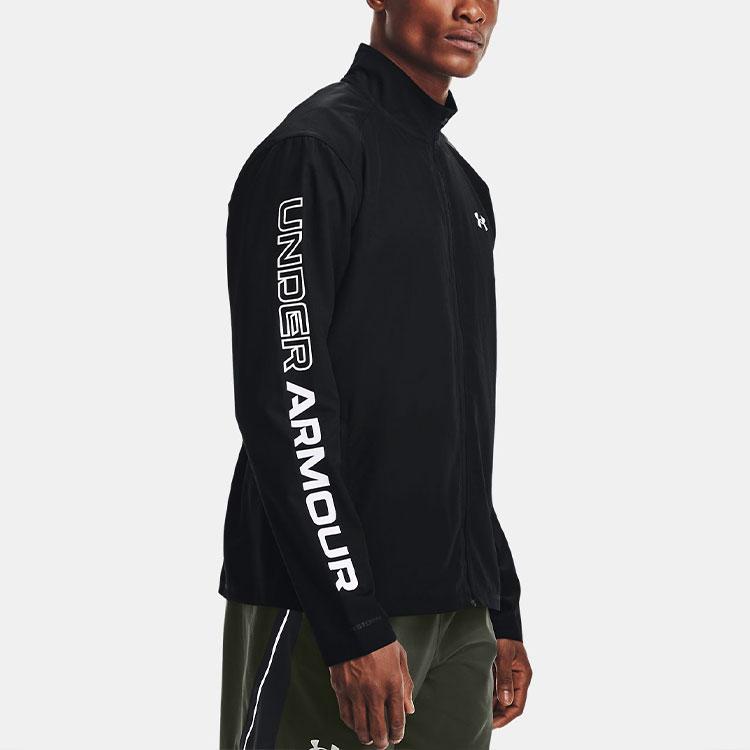 Under Armour Outrun The Rain II Casual Sports Zip-Up Collar Long Sleeve Jacket Men Jacket Black 1369342-001