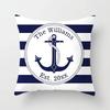 Home Decor Compass Anchor Pillow Cover Blue Mediterranean Cushion Gift Sofa Office Accessory Ornament Short Plush Material