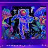1pc Astronaut Fluorescent Tapestry, UV Responsive Forest Mushroom Tapestry, Galactic Space Tapestry