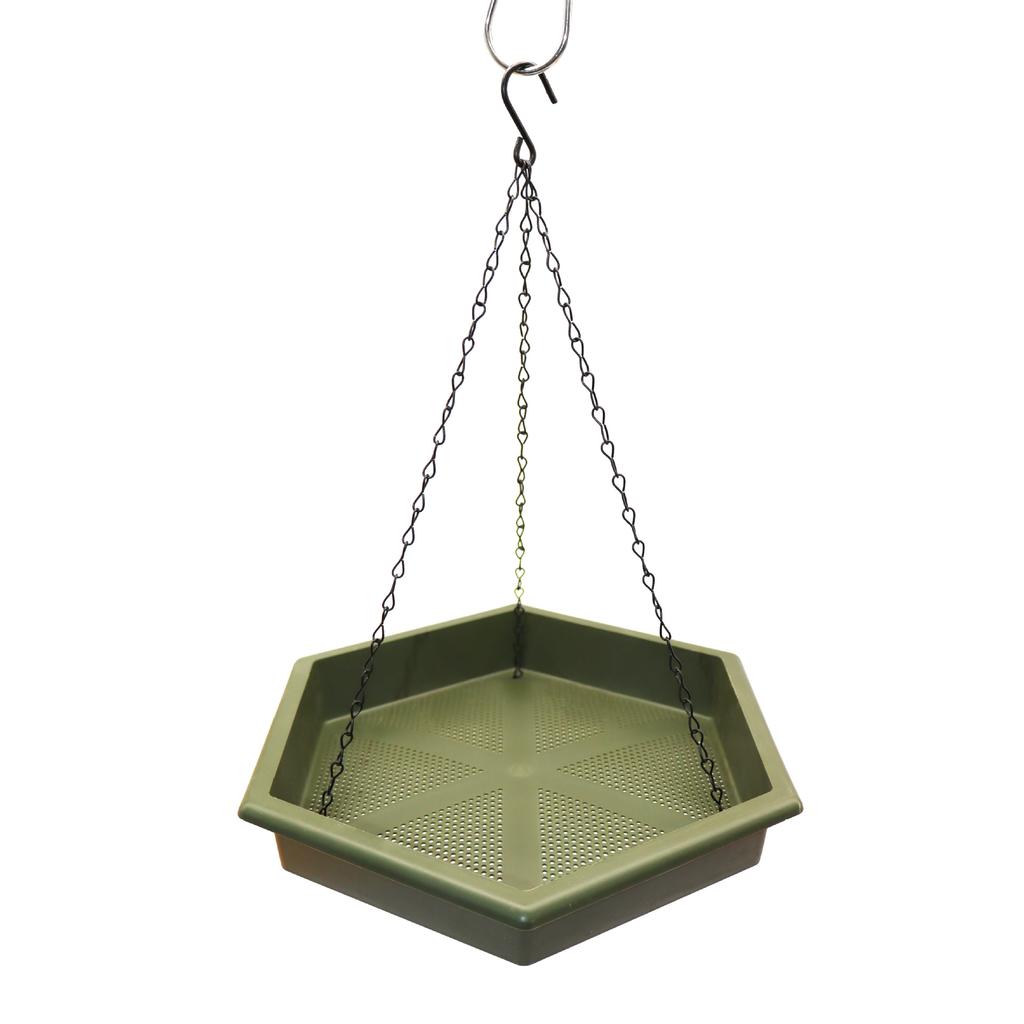Pet Feeder Hanging Bird Feeder Outdoor Pet Bird Feeding Tray Metal Hooks Hanging Bird Baths for Outdoors Pet Supplies