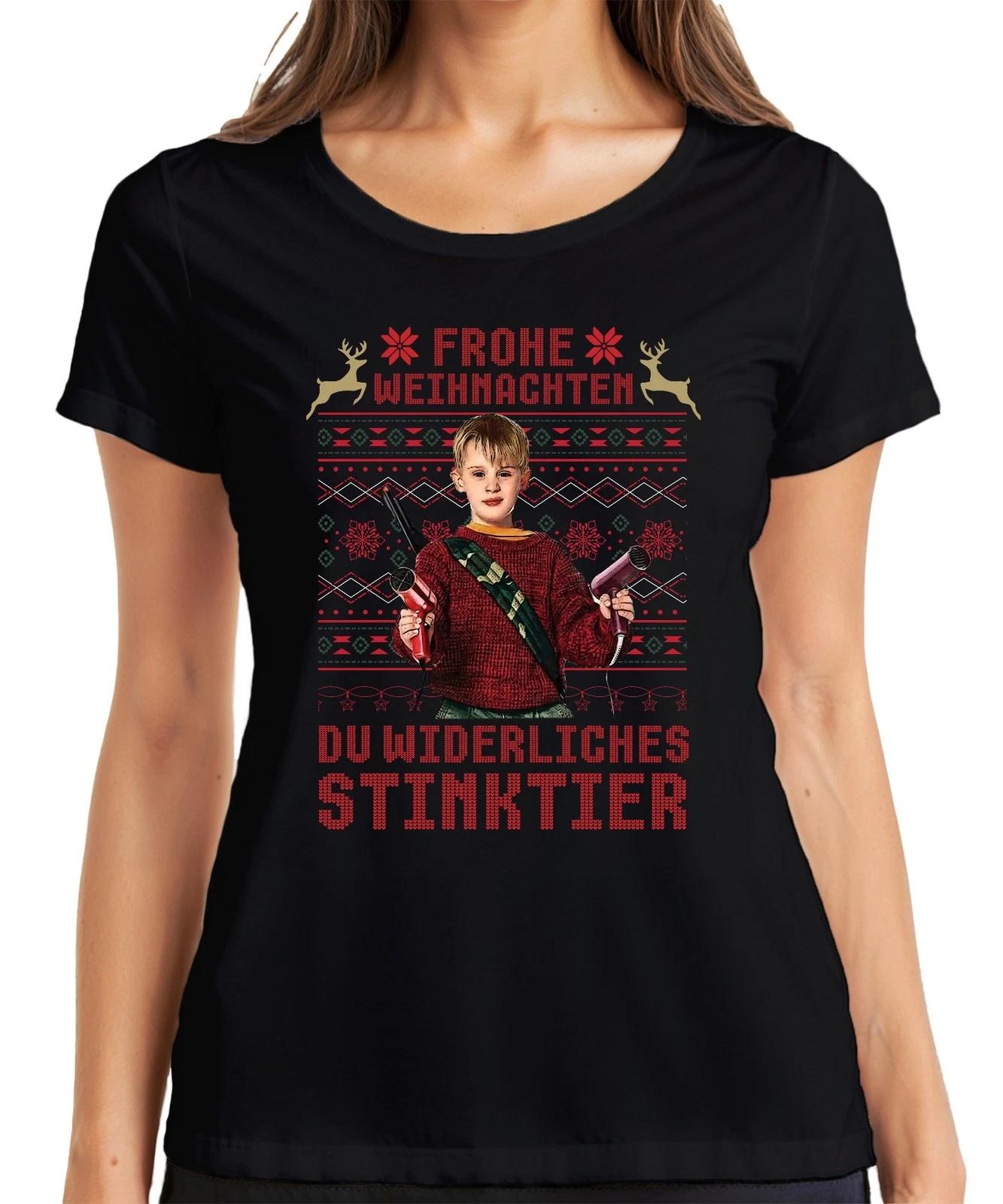 Frohe Weihnachten Du widerliches Stinktier Kevin Allein Zuhaus Damen T-Shirt XS