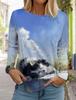 Felpa da Donna Designer Girocollo Manica Lunga Moda Casual Carina Gatto Animale Stampa Modello Top