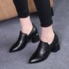  botas femininas women fashion black pointed toe square heel autumn short boots lady casual comfort spring boots a6036