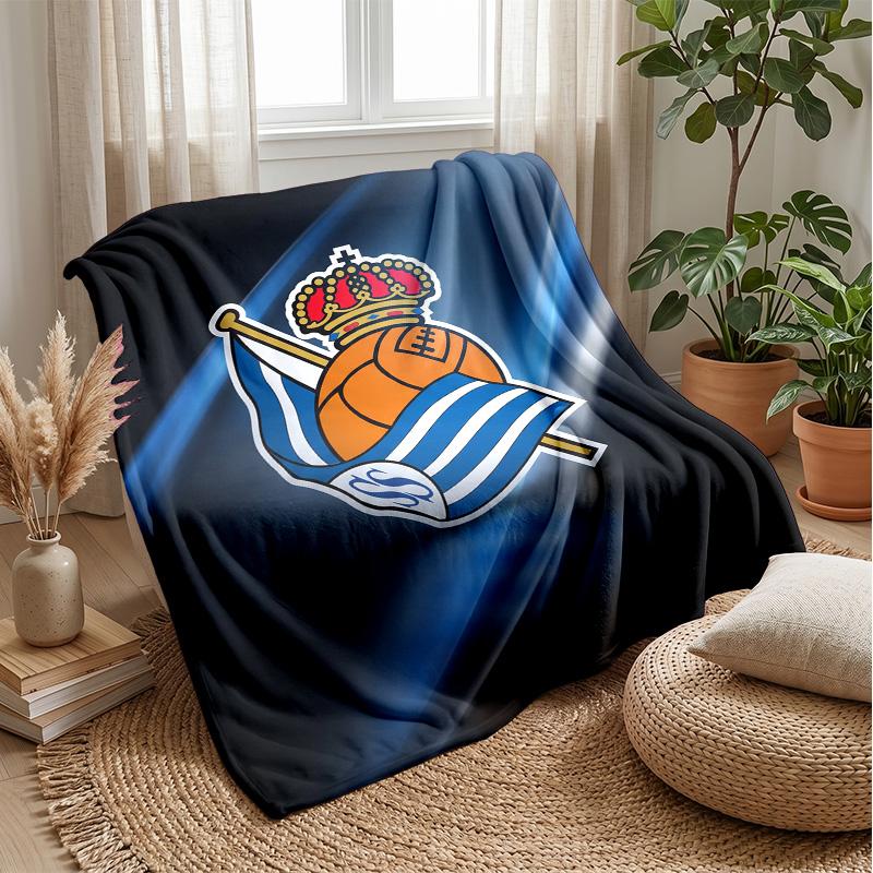 Real Sociedad FC Soft Flannel Fleece Blanket Lightweight Cozy Warm Throw Blanket For Sofa Bed Home Decor