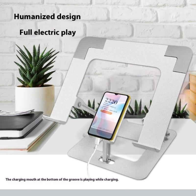Double Purpose Foldable Laptop Stand Carbon Steel Phone Holder Adjustable Height Desktop Bracket for 8.4-11Inch Computers