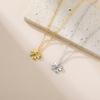 Teamer Bowknot Pendant Necklace Gold Color Stainless Steel Sweet Choker For Woman Girls Trendy Jewelry Gift New In Wholesale