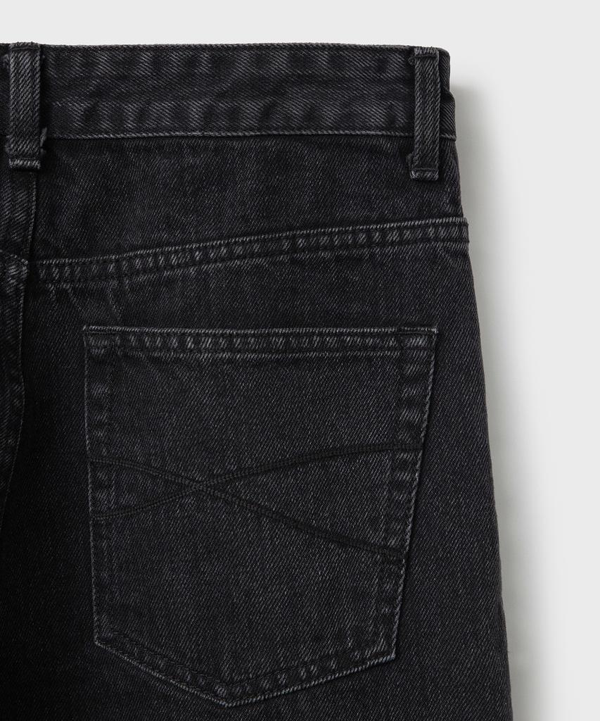 Bellie Mid-Wide Denim Pants - Washed Black