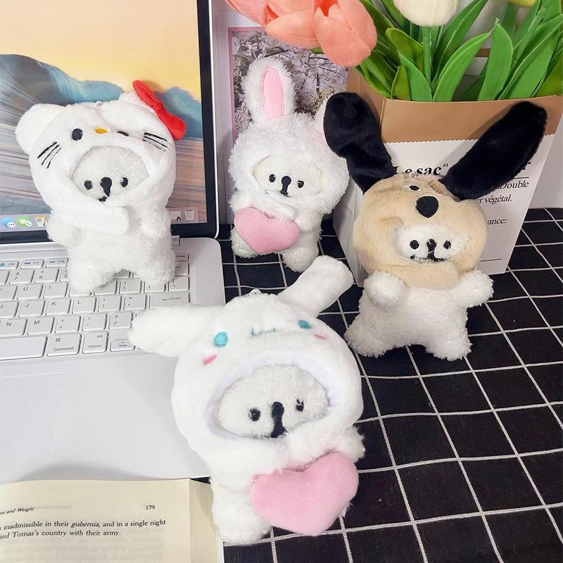 Adorable Puppy Pendant: Cute Cosplay Plush Doll Keychain for Backpack Decoration