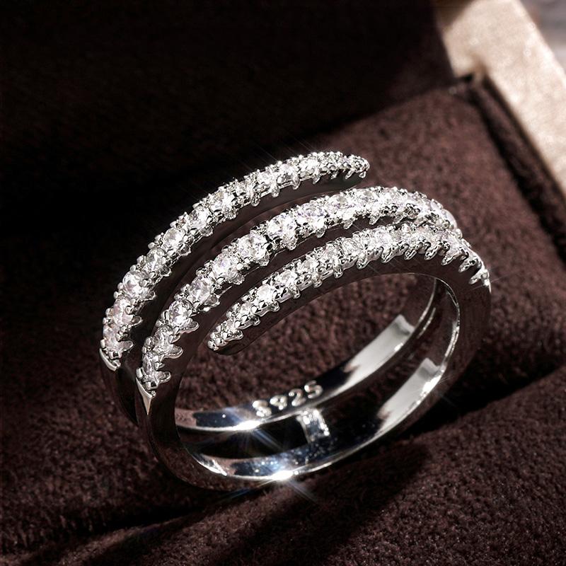 

Huitan Fashion Surround Shaped Finger Rings for Women Блестящие кристаллы CZ Свадебные кольца для свадебной вечеринки Ювелирные изделия оптом Распродажа 10