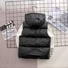 Kids' Hooded Wash-Free Down Vest for Fall/Winter, Unisex Outerwear Gilet, Medium To Large Sizes