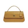 Turnlock 18 Signature Logo Charm Leather Shoulder Crossbody Clutch Large Women's Yellow