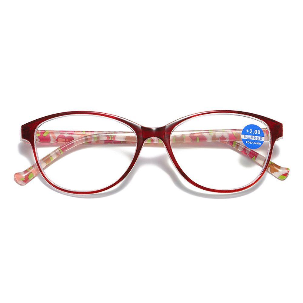 

Computer Eyeglasses Anti Blue Light Reading Glasses Presbyopia Eyeglasses Floral Hyperopia Eyewear red-350