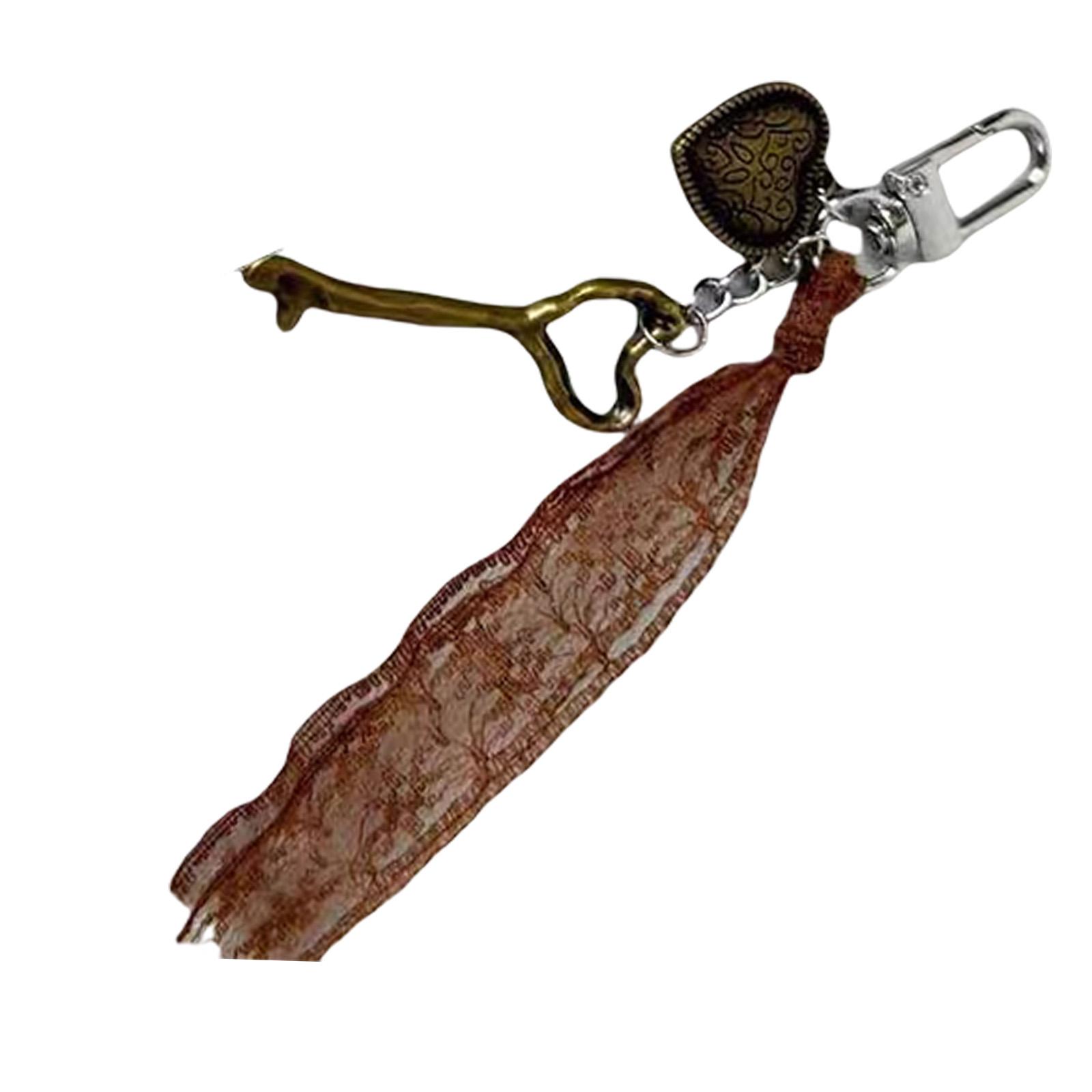 

Модный сплавной брелок с подвеской в виде сердца любви, кружевным шармом, брелок для ключей, подвеска для сумки, украшение для женщин и девушек коричневый