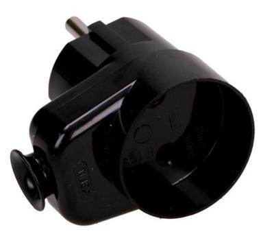 Wtyczka Kątowa Z Gniazdem 16A 2P 250V Czarna K2 Wt-16U/G