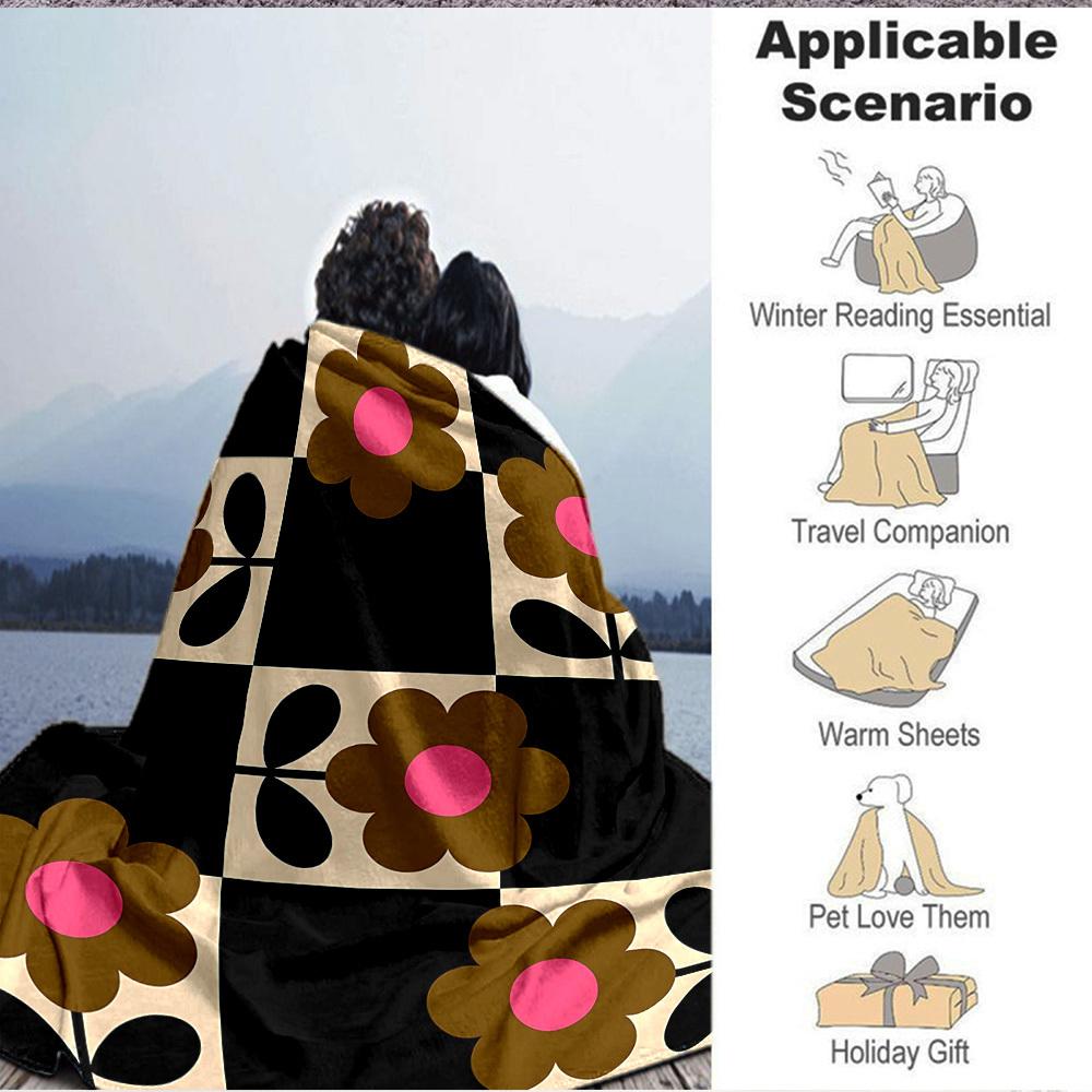 1pc Flower Pattern Blanket Warm,Perfect for Camping And Travel, Making It a Great Gift for Any Season yy250904053