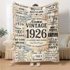 Happy 100Th Birthday 1926 Themed Blanket Personalized Name Soft Warm And Versatile For Sofa Bed Office And Travel Machine Washable Comfortable In All