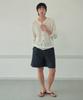 Wednesday Oasis Half One-Pleat Shorts_Charcoal(Wb6Pt14)