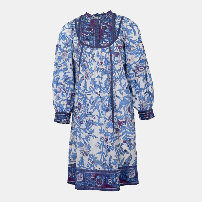 Cotton Salma Dress Printed with Flowers Woman ANTIK BATIK