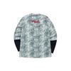 FILA Fusion Fake Two-Piece Tie-Dye Long Sleeve T-Shirt Couple Style Blurred Memory Unisex Tops T11U146204F-WT