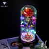 Rose Flower Preserved in Glass Dome with Night Light - Mother's Day or Birthday Gift Ornament