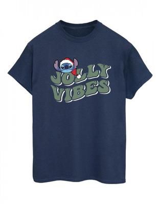 Womens/Ladies Lilo & Stitch Jolly Chilling Vibes Cotton Boyfriend T-Shirt