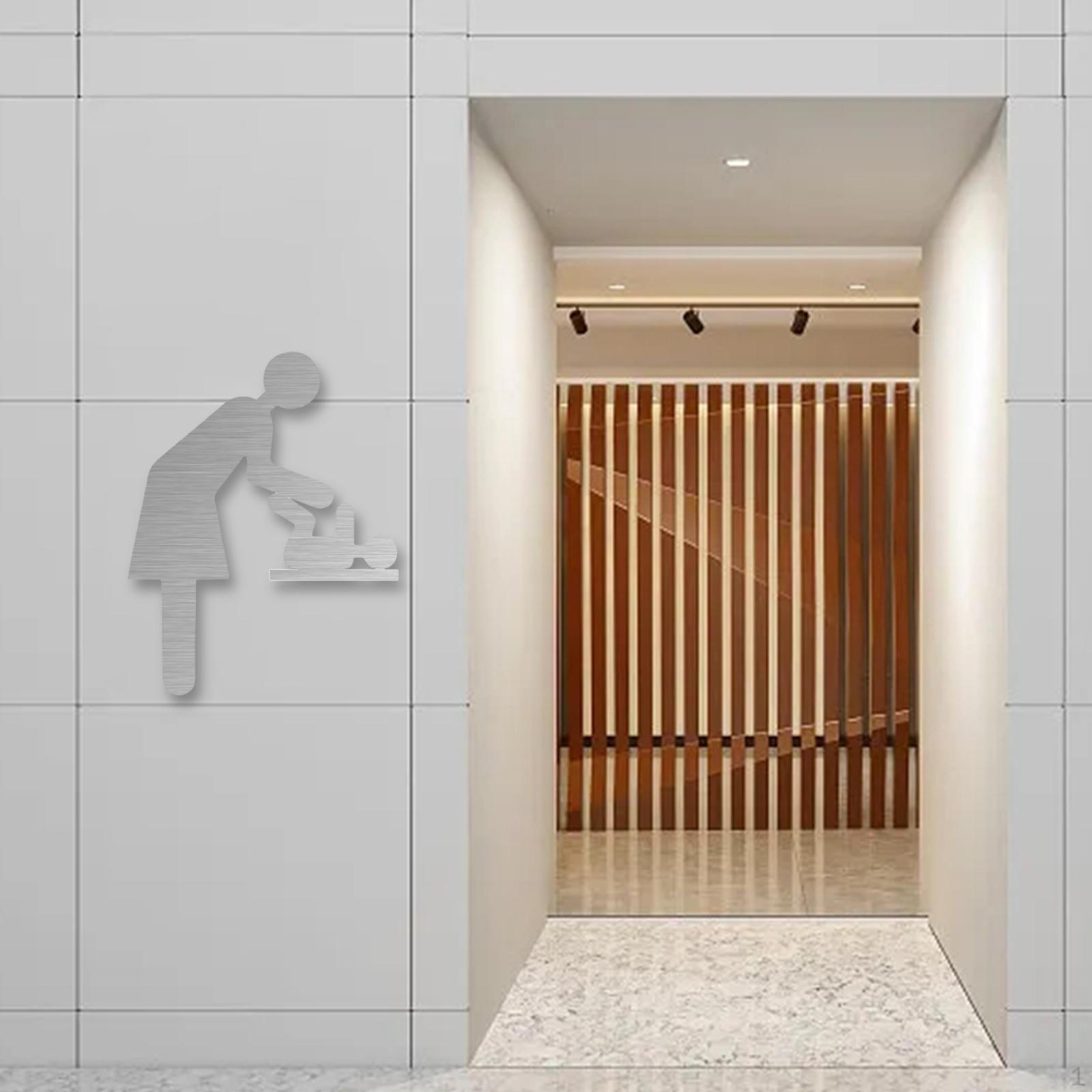 

5.9 Inch Toilet Sign Metal Diaper Changing Station Bathroom Practical Nursery for срібний