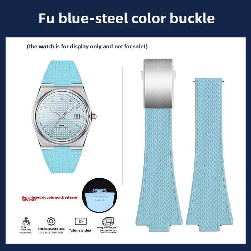 4 Color Quick Release FKM Band For 1853 Tissot T137 PRX Super Player T137.410 T137. 407 Men Fluoro Rubber Watchband Watch Strap