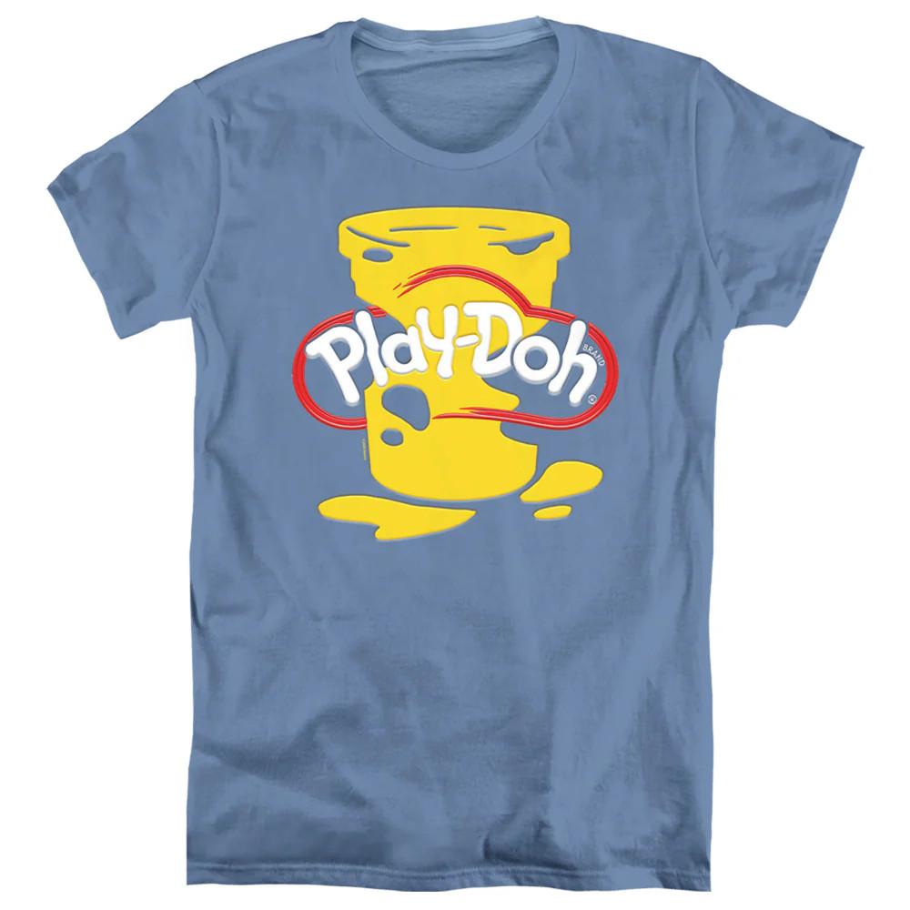 

Play Doh Play Doh Messy Stencil Logo Womens T Shirt Carolina Blue XL