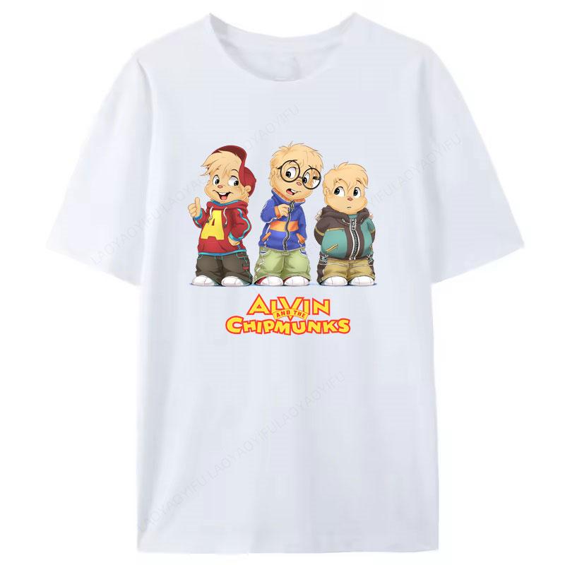Alvin And The Chipmunks Red Shirt Unisex Sp Movie Promo Nerd Geek Animation Adult Tshirt Graphic T Shirts Cotton Tee Tops