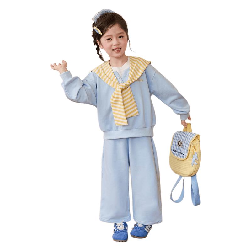 LUSON Girls Spring Athletic Sweatshirt Set 140
