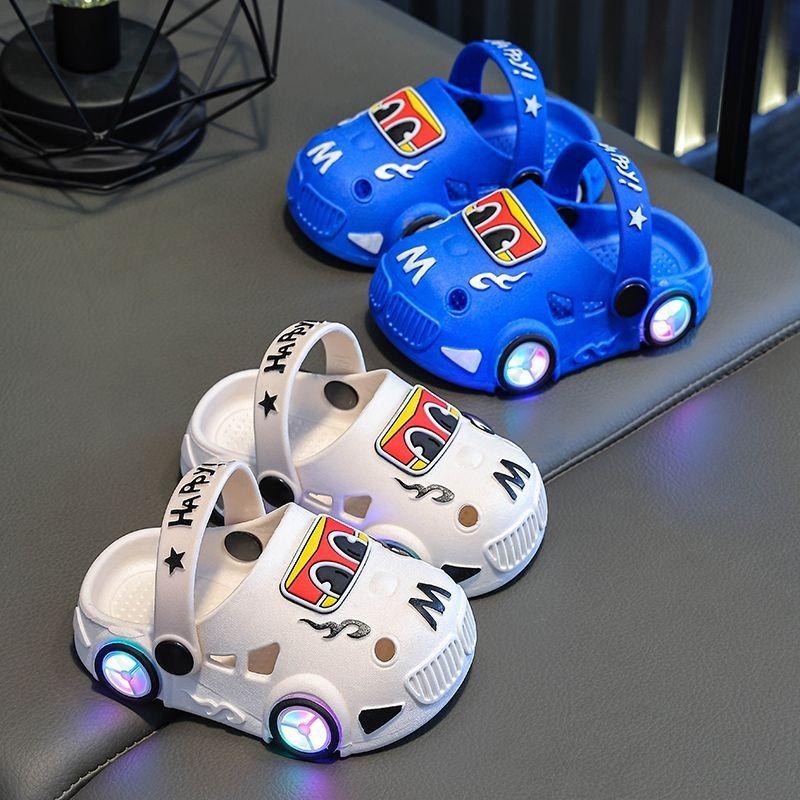 Summer Children's Car Light-emitting Non-slip Soft Bottom Large and Small Children's Bathroom Baby Sandals Slippers Children's Slippers New