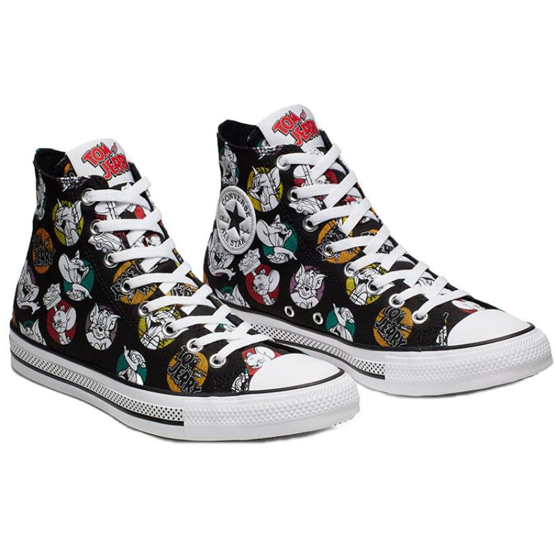 Tom & Jerry X Converse Chuck Taylor All Star Trendy Comfortable High-top Canvas Shoes Unisex Black