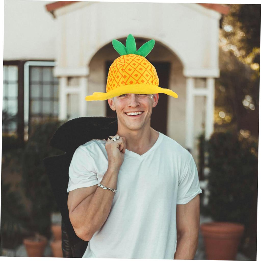Healeved Pineapple Hat, Kids' Fruit Headgear, Lightweight 59g, Pretend Play, Party Hat, Children's Costume Accessory, 13.78 X 12.80 X 12.60 Inches