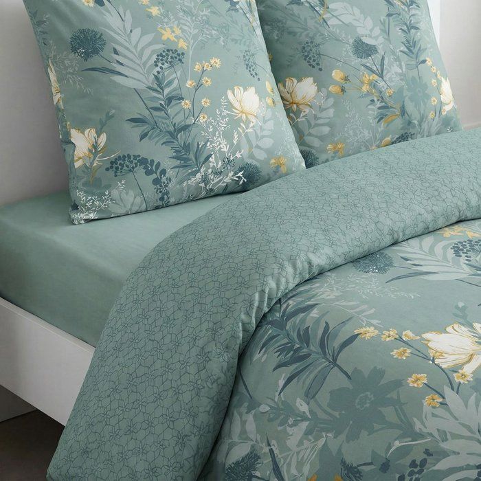 Bedding Set - 260 X 240 Cm - Printed Cotton Blue Floral Pattern - TODAY SUNSHINE