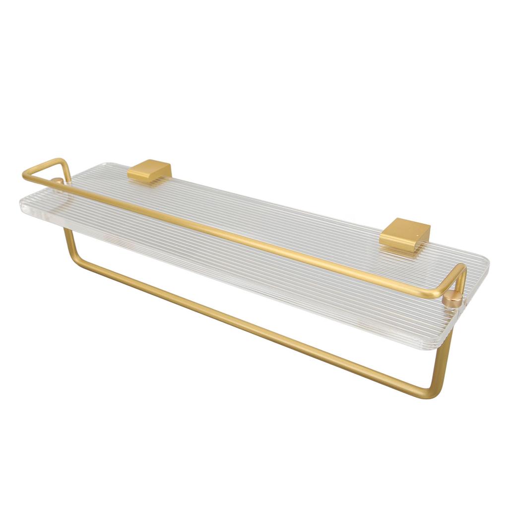 Schweberegal mit Handtuchstange Wandmontiert Acryl Aluminium Badezimmer Handtuchhalter Halter für Wohnzimmer Küche Schlafzimmer