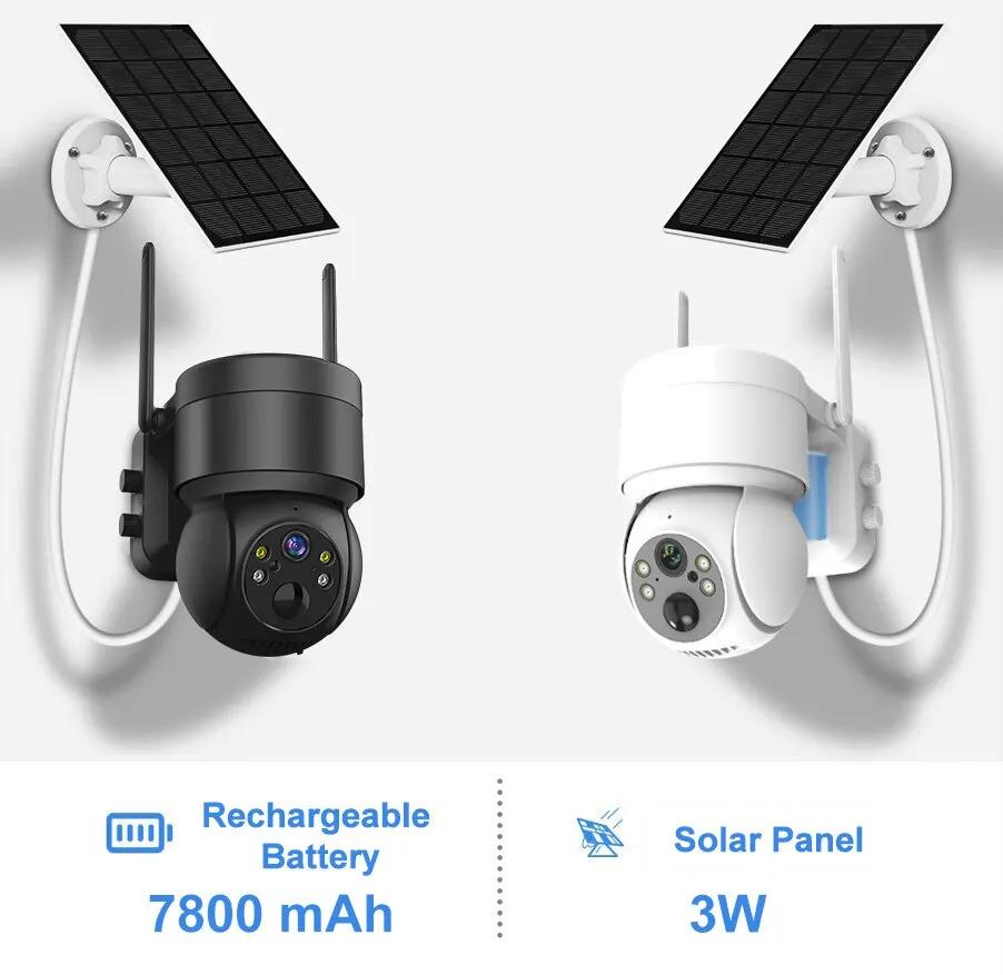Solar WIFI Camera Outdoor 4MP Video Surveillance Wireless IP Camera With 7800mAh Recharge Battery PIR Human Detecte Security Cam